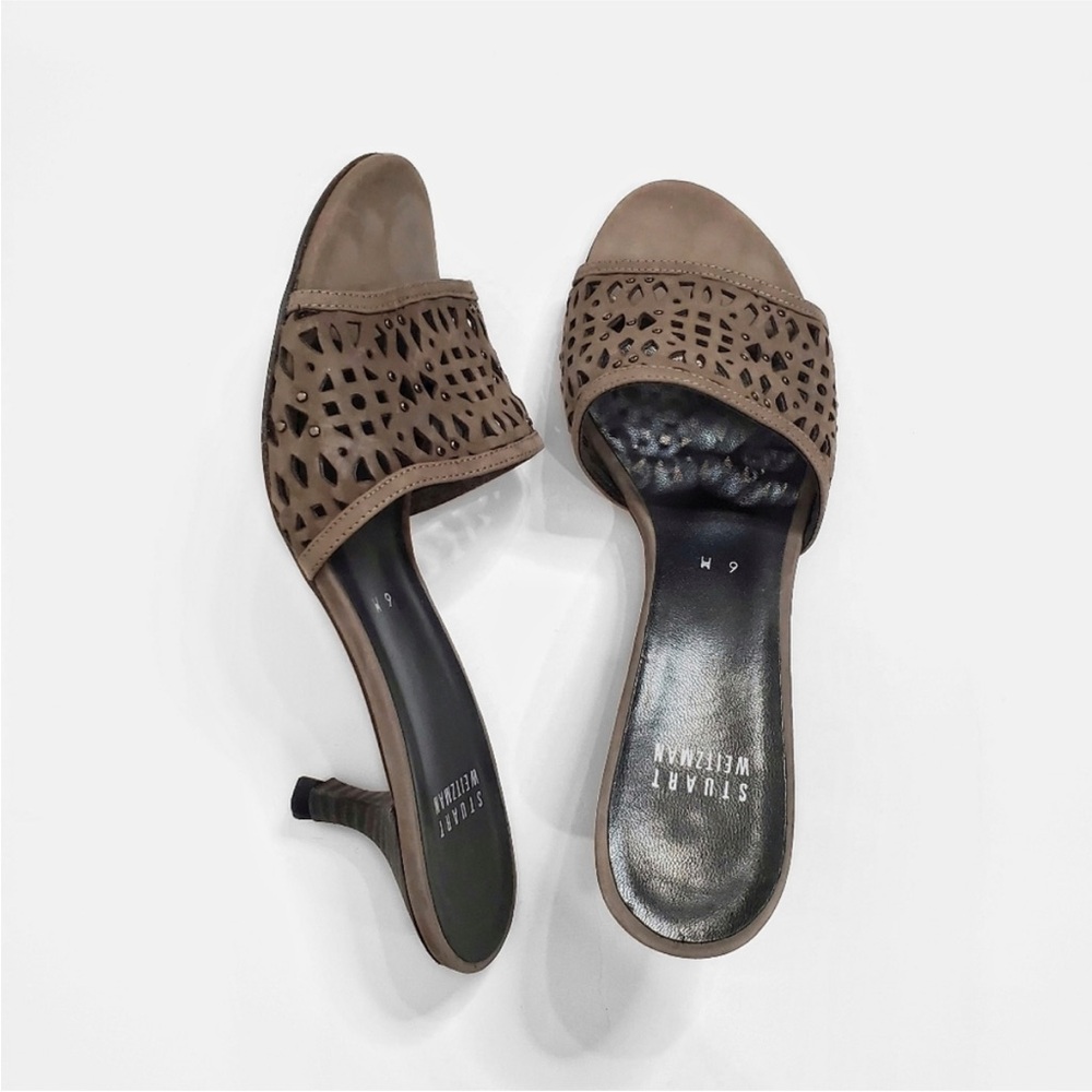 Stuart Weitzman Taupe Cutout Heels